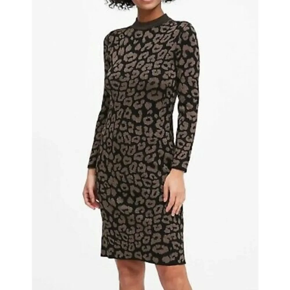 NWT Banana Republic Leopard Sweater Dress - Picture 8 of 11